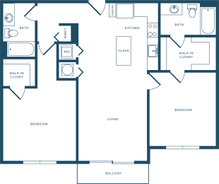 2 beds, 2 baths, 1,155 sqft, $3,320