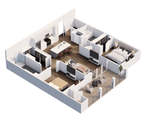 2 beds, 2 baths, 1,092 sqft, $2,385