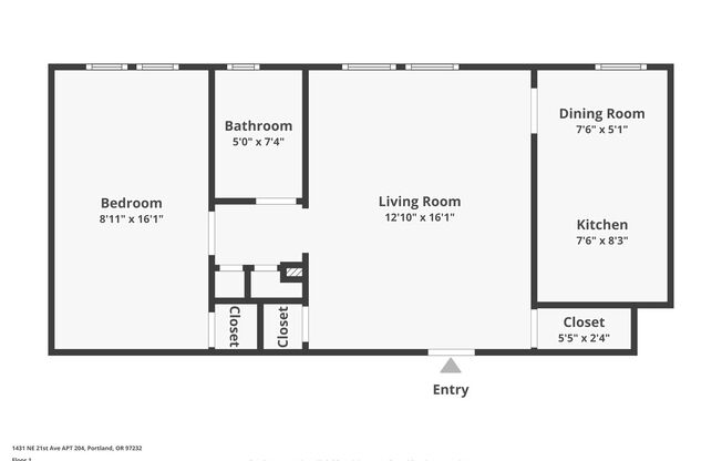 1 bed, 1 bath, $1,345, Unit 204