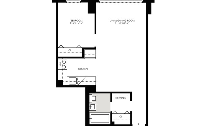 1 bed, 1 bath, $4,125, Unit 7B