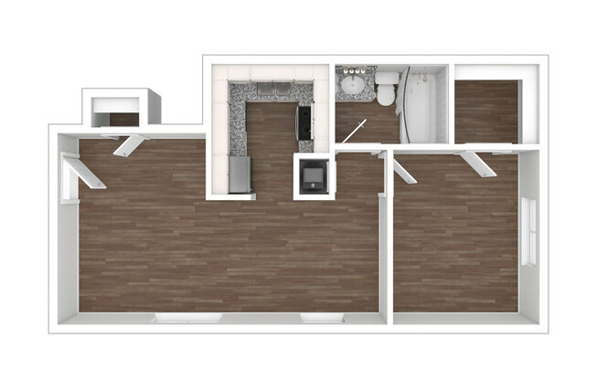 1 bed, 1 bath, 550 sqft, $1,225