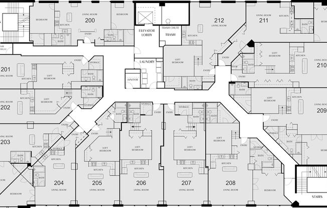 a floor plan of a house with many different floors