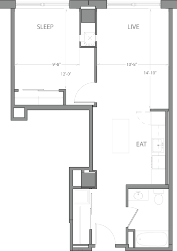 1 bed, 1 bath, 655 sqft, $3,255, Unit 1211