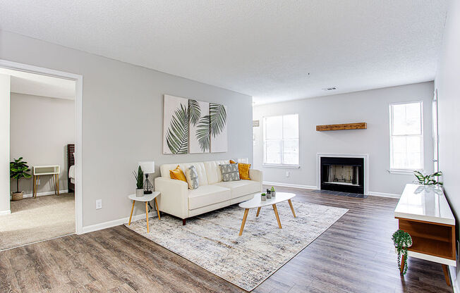 Living Area With Fireplace at Wildcreek, Clarkston, GA