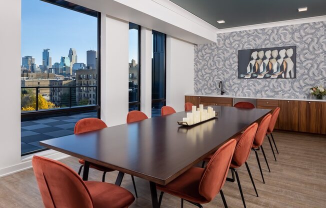 Private dining room overlooking downtown Minneapolis