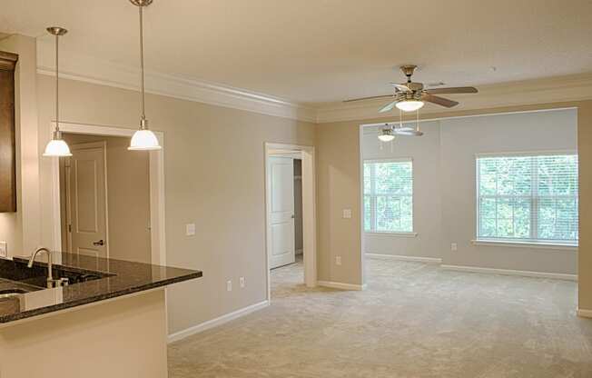 living room with sunroom