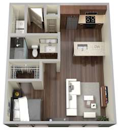 Studio, 1 bath, 527 sqft, $1,191