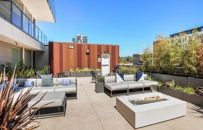 Garden Courtyard at F11 Luxury Apartments in San Diego, CA