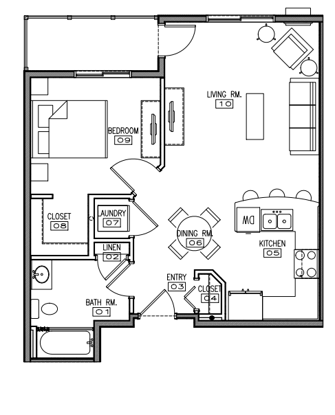 1 bed, 1 bath, $975, Unit Quarry 325