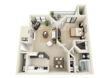 1 bed, 1 bath, 812 sqft, $1,410