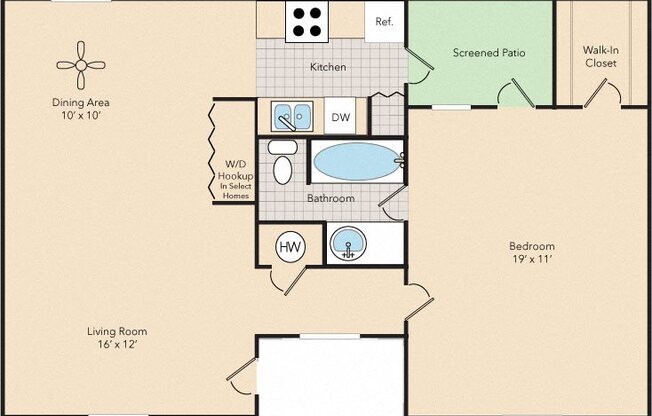 1 bed, 1 bath, 820 sqft, $1,416