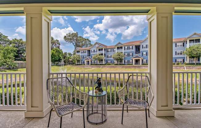 Patio at Magnolia Village Apartments in Jacksonville, FL