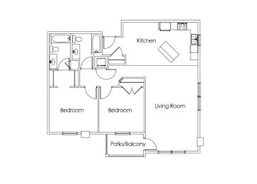 2 beds, 2 baths, 1,218 sqft, $1,587