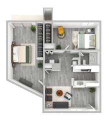 2 beds, 1 bath, 786 sqft, $1,062