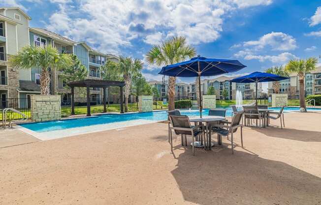 our apartments have a resort style pool and patio