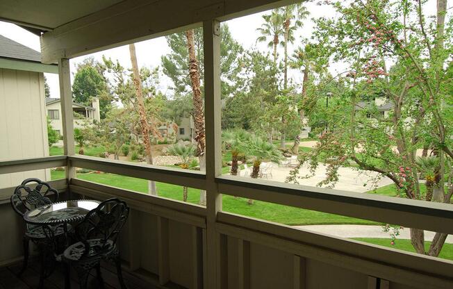 Palm Lakes provides a balcony-patio