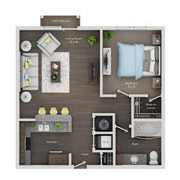 1 bed, 1 bath, 706 sqft, $1,585