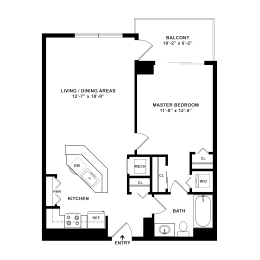 1 bed, 1 bath, 721 sqft, $2,370