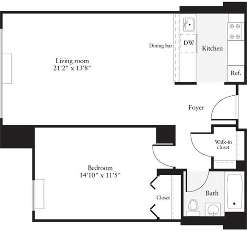 1 bed, 1 bath, 711 sqft, $3,716, Unit 0507