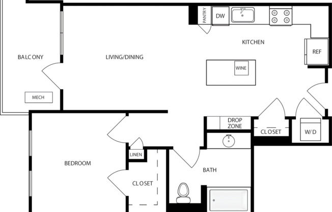 1 bed, 1 bath, 727 sqft, $3,000, Unit 332