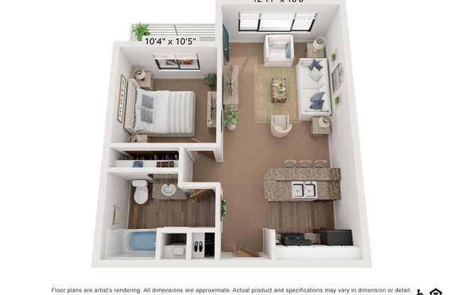 1 bed, 1 bath, 614 sqft, $1,803