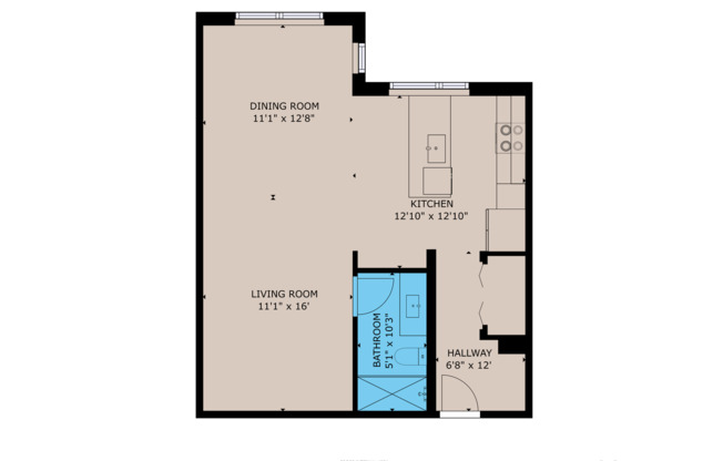 Studio, 1 bath, 648 sqft, $1,248, Unit 404
