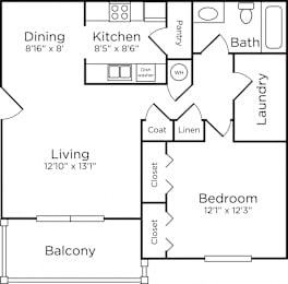 1 bed, 1 bath, 684 sqft, $1,075