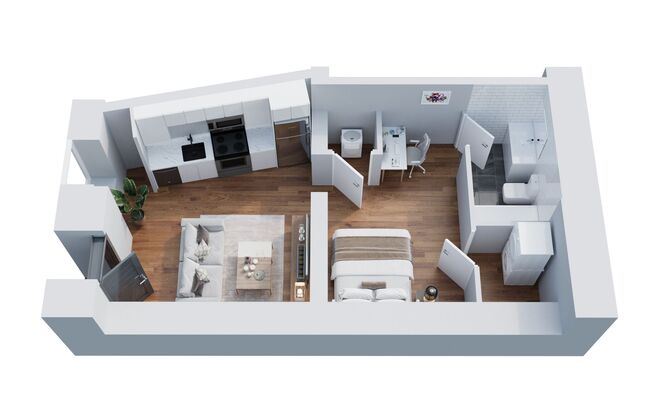 1 bed, 1 bath, 420 sqft, $1,457, Unit 009