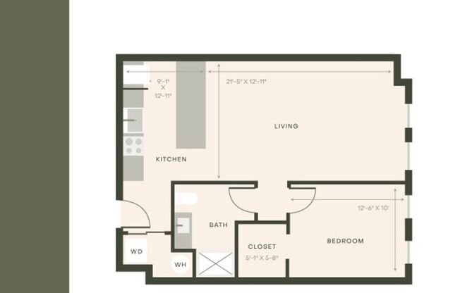 1 bed, 1 bath, 772 sqft, $1,895, Unit 405