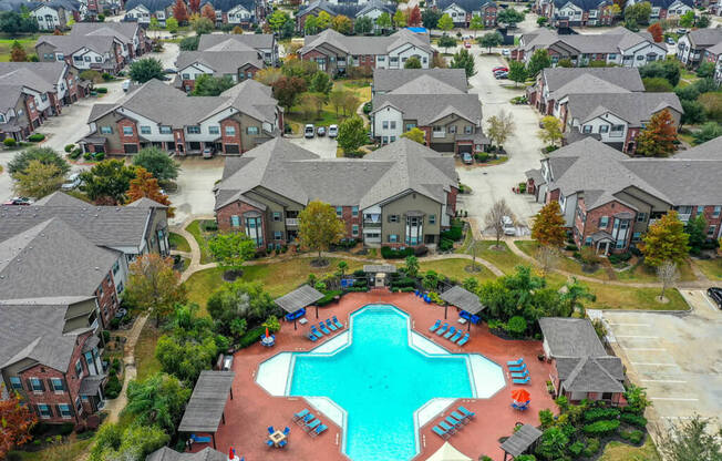 Aerial view of pool at Artesian on Westheimer, Houston, TX, 77077