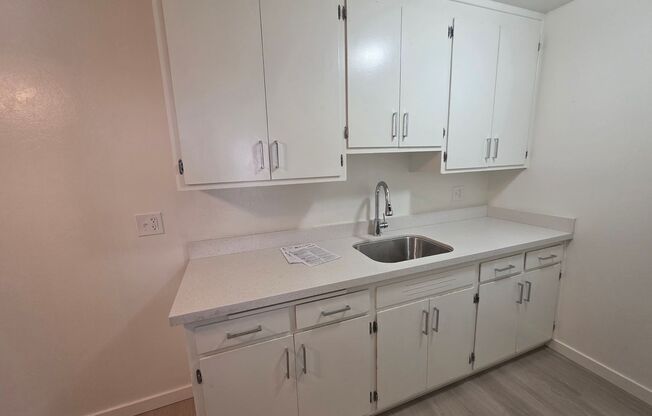 This is a large 2-bdr in a convenient, Freshly painted, updated kitchen counter tops and cabinets