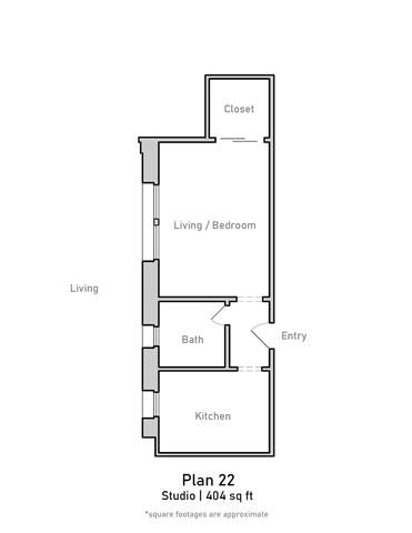 Studio, 1 bath, 404 sqft, $1,895