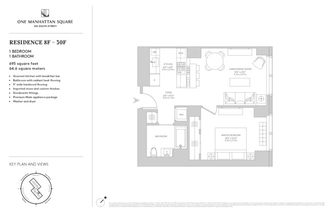 1 bed, 1 bath, 695 sqft, $4,895, Unit 12F