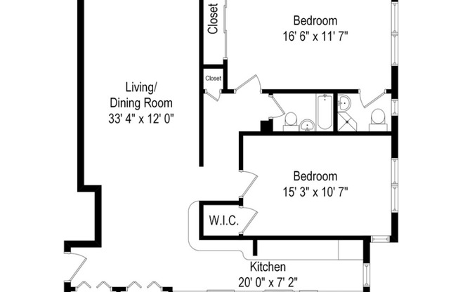 2 beds, 2 baths, 1,100 sqft, $3,195, Unit 517