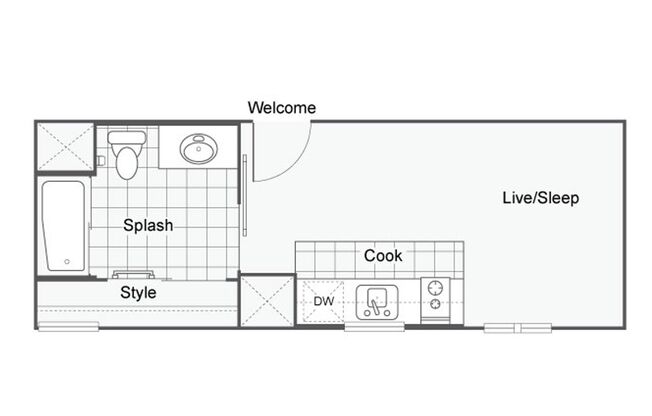Studio, 1 bath, 257 sqft, $1,725, Unit 435-313