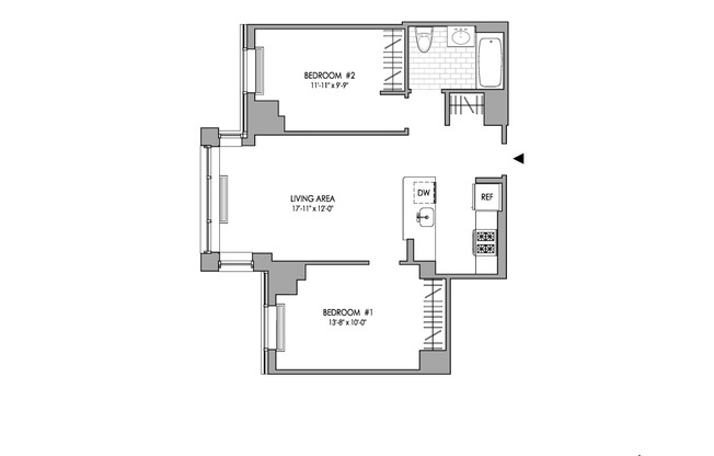 2 beds, 1 bath, $4,790, Unit 1109