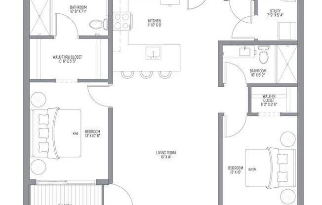 2 beds, 2 baths, 1,186 sqft, $2,700, Unit 321 Jefferson-408