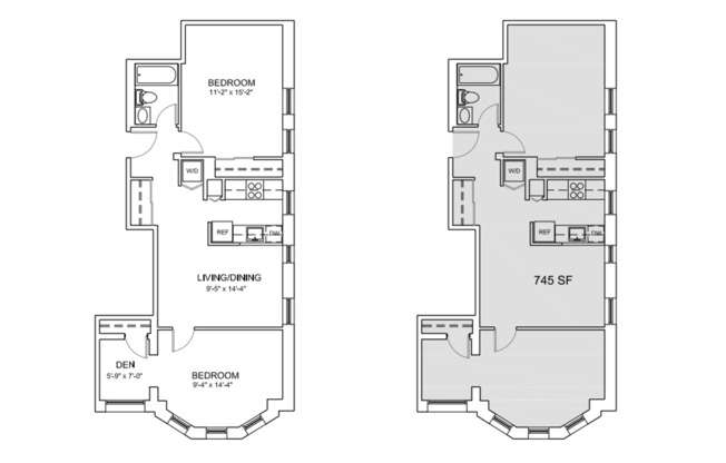 2 beds, 1 bath, 745 sqft, $2,269, Unit C-402