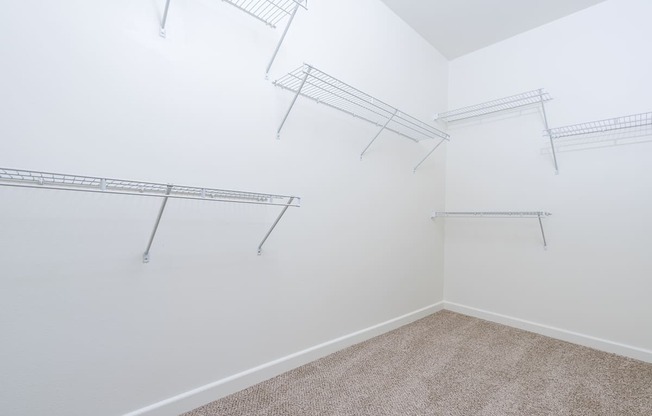 a walk in closet in a 555 waverly unit