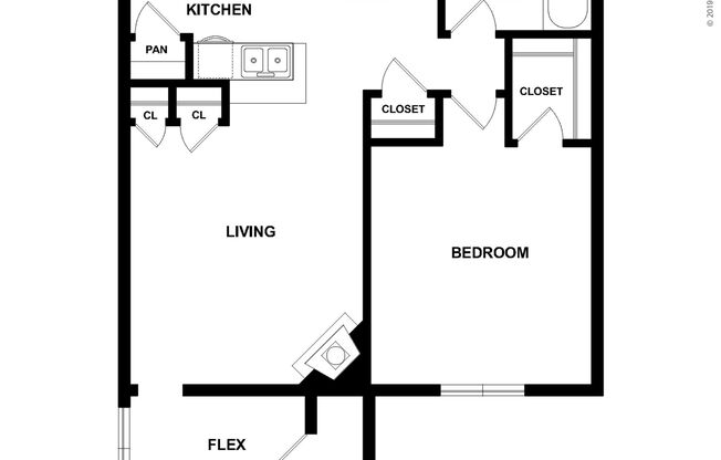 1 bed, 1 bath, 643 sqft, $1,030