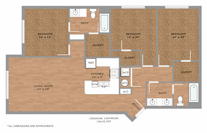 3 beds, 2 baths, 1,266 sqft, $2,025