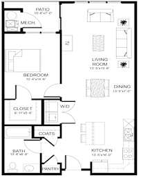 1 bed, 1 bath, 782 sqft, $1,149