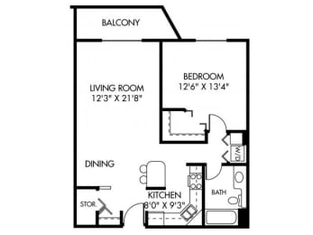 1 bed, 1 bath, 806 sqft, $1,475