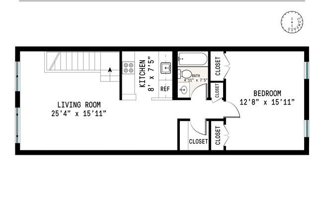 1 bed, 1 bath, 800 sqft, $3,250, Unit 2