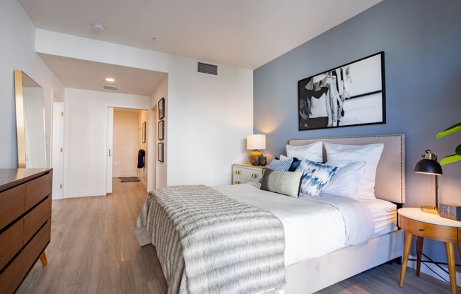 Spacious bedroom with private bath at The Chandler in North Hollywood