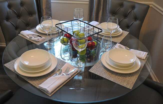 Modern dining room at Pickwick Farms Apartments in Indianapolis