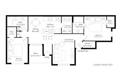 2 beds, 2 baths, 1,260 sqft, $2,087