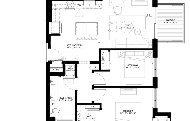 2 beds, 1 bath, 1,001 sqft, $1,590, Unit 319