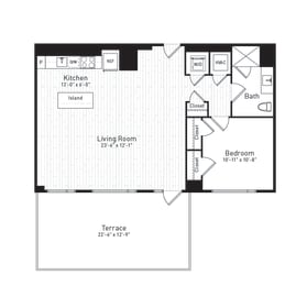 1 bed, 1 bath, 880 sqft, $2,702