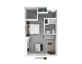 Studio, 1 bath, 616 sqft, $1,340